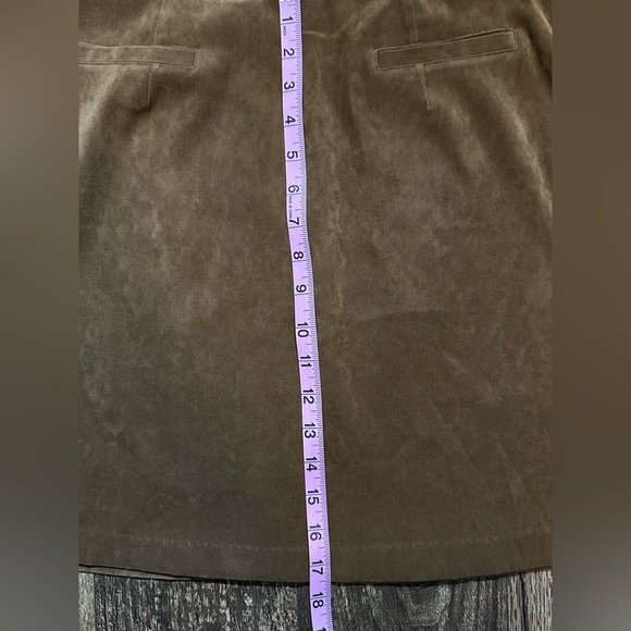 Vintage Express Brown Suede Mini Skirt Women’s Size 11/12 Y2K 90s Style - Picture 4 of 5